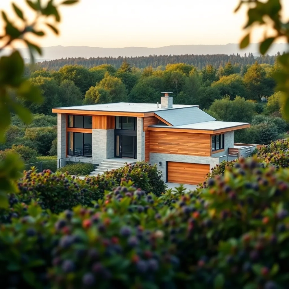 Dom w jeżynach z garażem