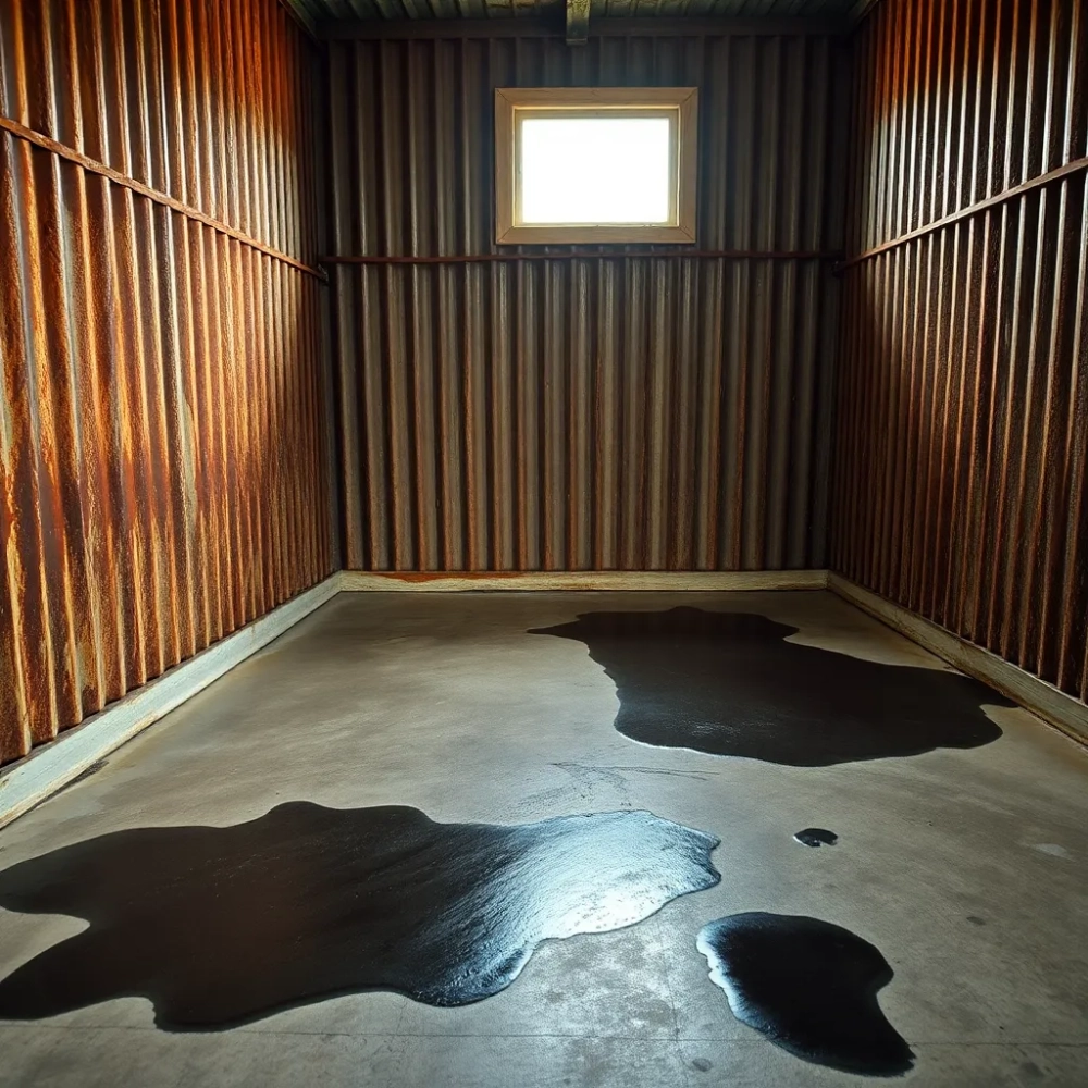 Od dołu przecieka garaż blaszany co zrobić